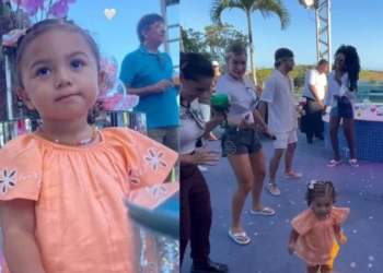 Liz rouba cena e arranca elogios ao dançar em aniversário de Lore Improta