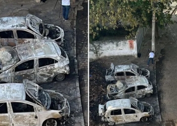 Carros pegam fogo no Rio Vermelho