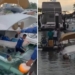 Lancha afunda parcialmente na Bahia Marina e é retirada do píer